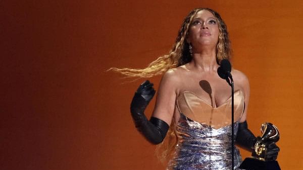 <div class="paragraphs"><p>Beyonce accepts the award for Best Dance/Electronic Music Album for <em>Renaissance</em> during the 65th Annual Grammy Awards in Los Angeles, California.</p></div>