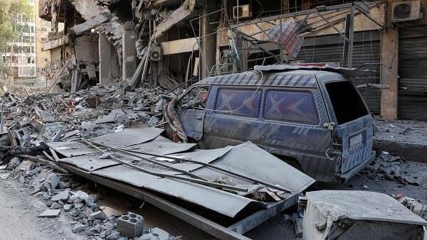 <div class="paragraphs"><p>Rubble lies near a damaged car, on site of damaged buildings, in the aftermath of Israeli strikes on Beirut's southern suburbs, during a Hezbollah media tour, amid the ongoing hostilities between Hezbollah and Israeli forces, Lebanon, November 9, 2024.</p></div>