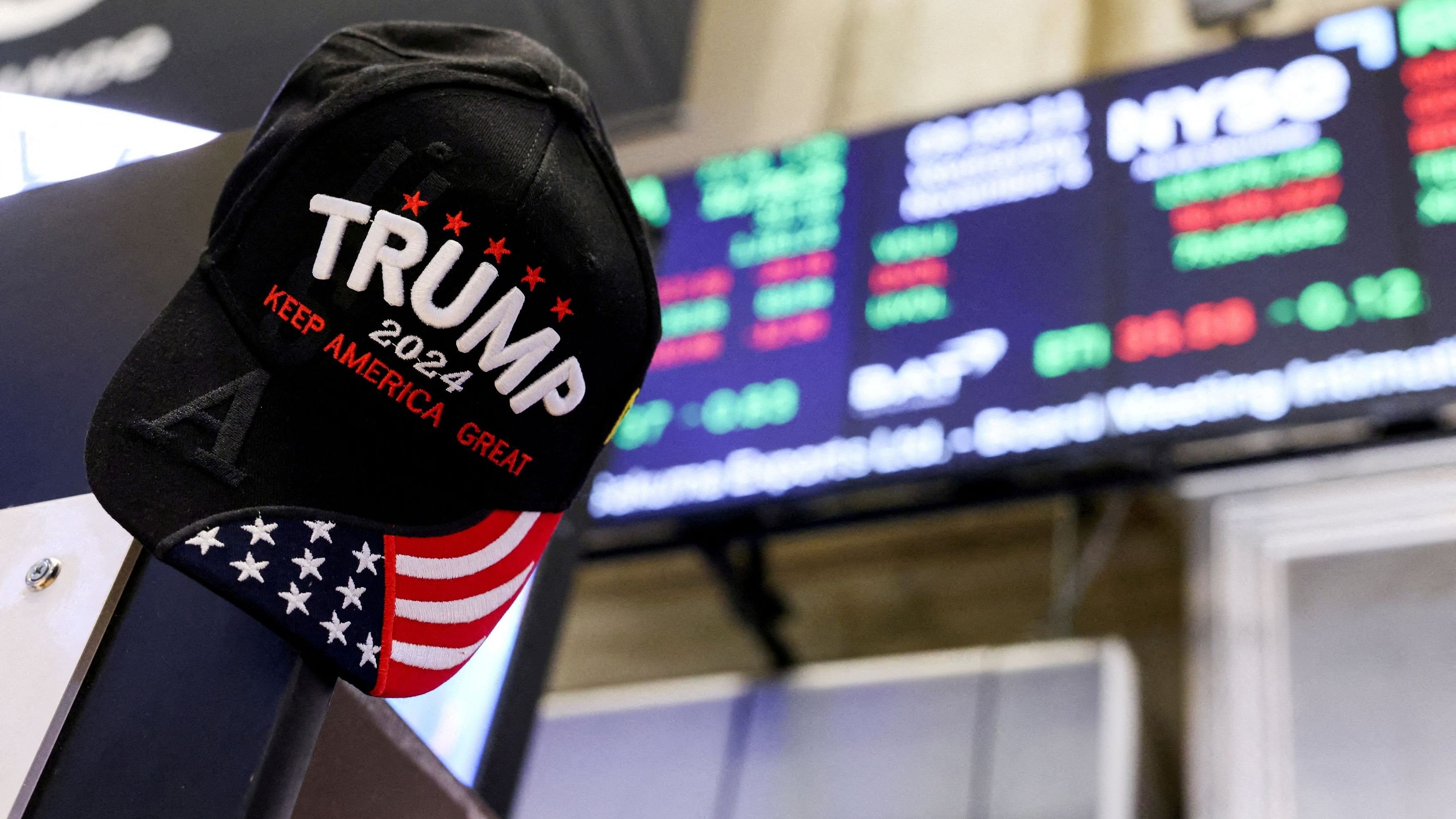 <div class="paragraphs"><p>FILE PHOTO: A view shows a hat in support of Republican Donald Trump, after he won the U.S. presidential election, at the New York Stock Exchange  in New York City, U.S., November 6, 2024.</p></div>