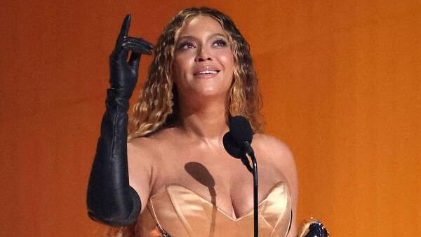 <div class="paragraphs"><p>Beyonce accepts the award for Best Dance/Electronic Music Album for <em>Renaissance</em> during the 65th Annual Grammy Awards in Los Angeles, California.</p></div>