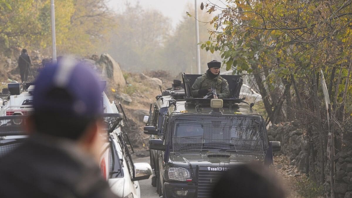 <div class="paragraphs"><p>Security personnel during an encounter with terrorists in J&amp;K.</p></div>