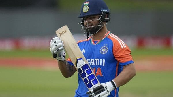 <div class="paragraphs"><p>India's Rinku Singh reacts as he walks off the field after losing his wicket during the second T20 cricket match between South Africa and India at Kingsmead Cricket Stadium in Durban, South Africa, Sunday.&nbsp;</p></div>