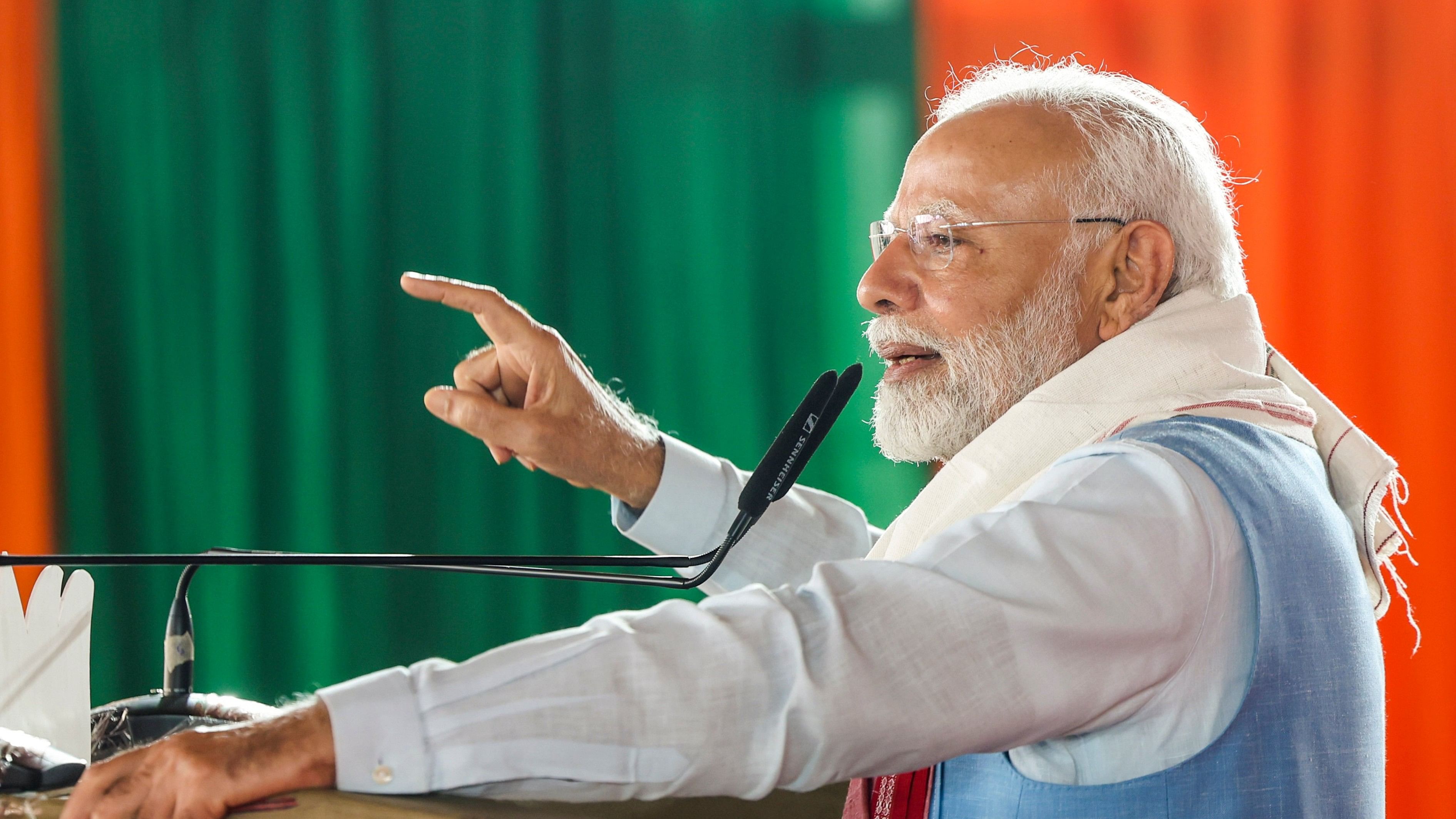 <div class="paragraphs"><p>Prime Minister Narendra Modi addresses a public meeting ahead of the Jharkhand Assembly elections, in Gumla district, Jharkhand, Sunday, Nov. 10, 2024. </p></div>