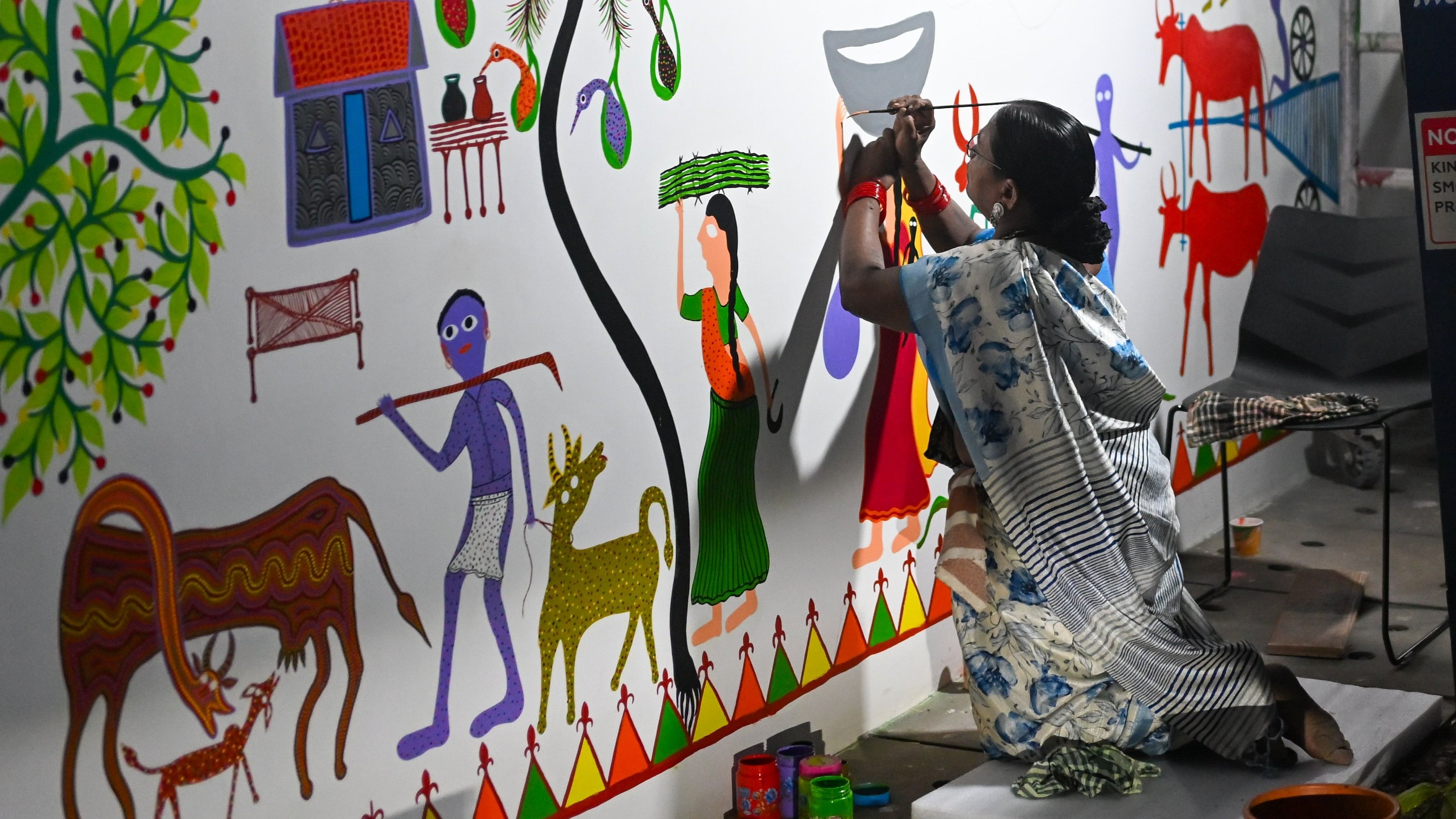 <div class="paragraphs"><p>Bhuri Bai’s murals will feature scenes from the life of the Bhil community.</p></div>