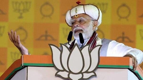 <div class="paragraphs"><p>rime Minister Narendra Modi addresses a public meeting ahead of the Maharashtra Assembly polls, in Pune, Tuesday.&nbsp;</p></div>