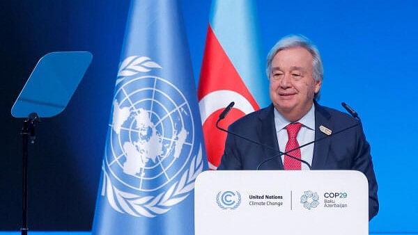 <div class="paragraphs"><p>Secretary-General of the United Nations Antonio Guterres speaks during the Opening Ceremony of the United Nations climate change conference COP29 in Baku, Azerbaijan November 12, 2024.</p></div>