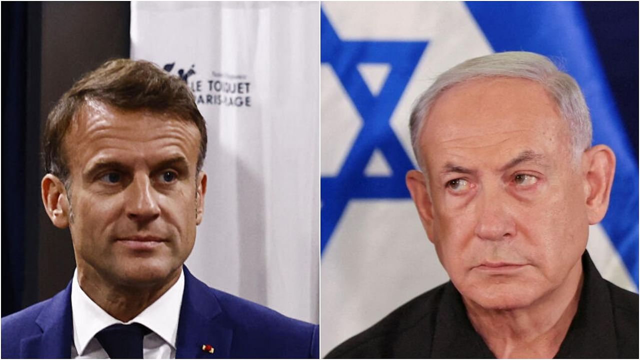 <div class="paragraphs"><p>French President Emmanuel Macron (L); Israel Prime Minister Benjamin Netanyahu. </p></div>