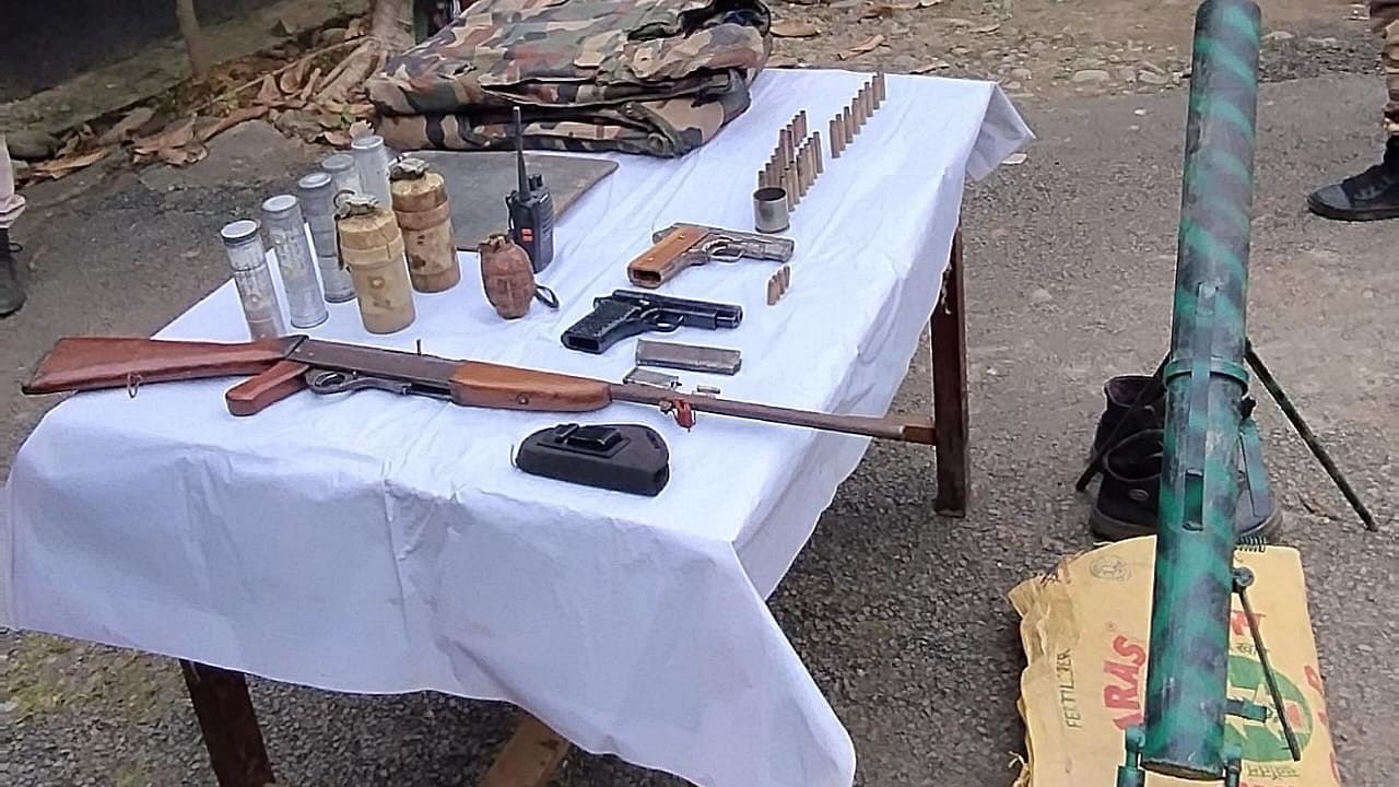 <div class="paragraphs"><p>Weapons recovered by security forces in Manipur. </p></div>