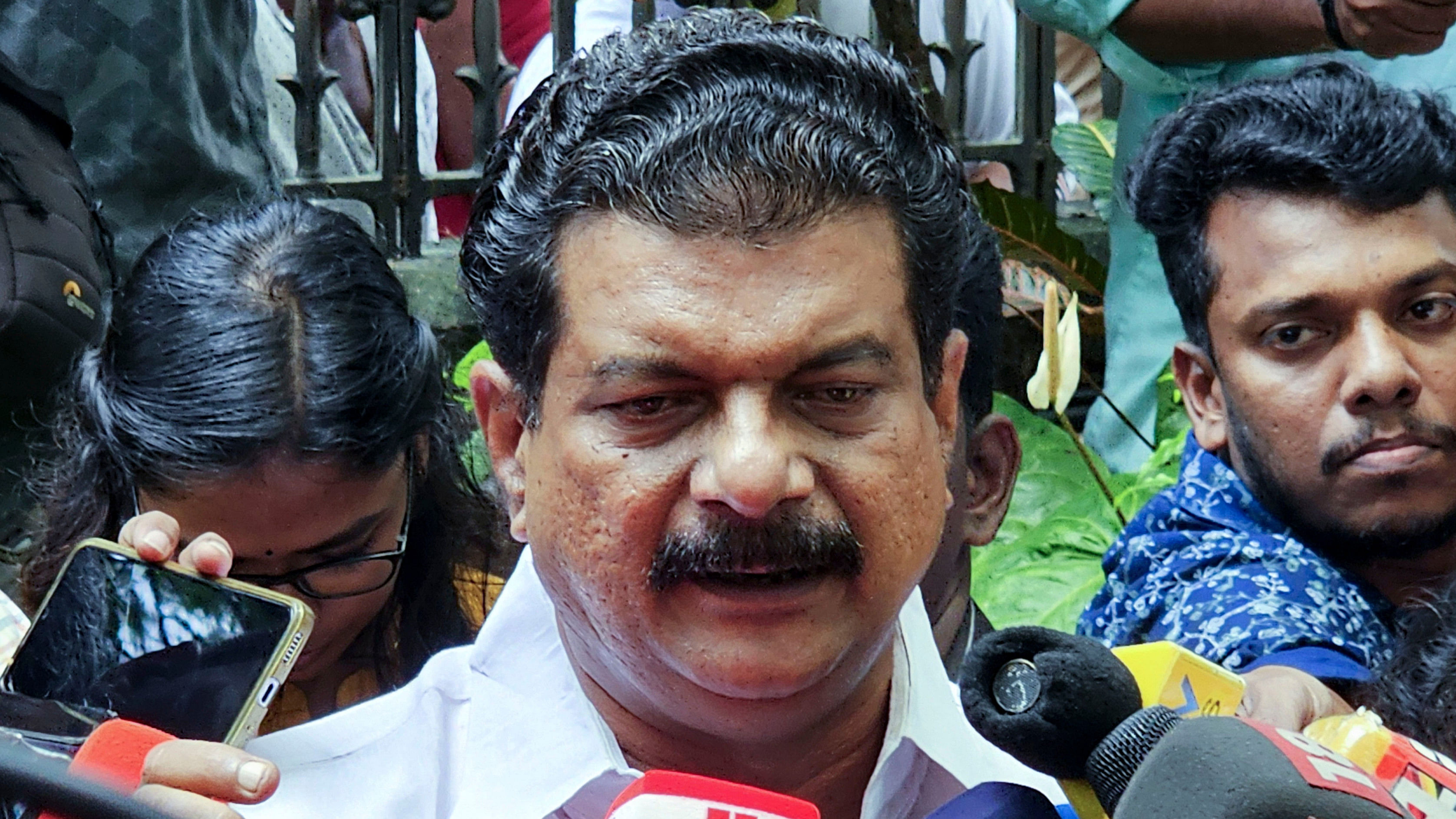 <div class="paragraphs"><p> MLA P V Anvar speaking to the media.</p></div>