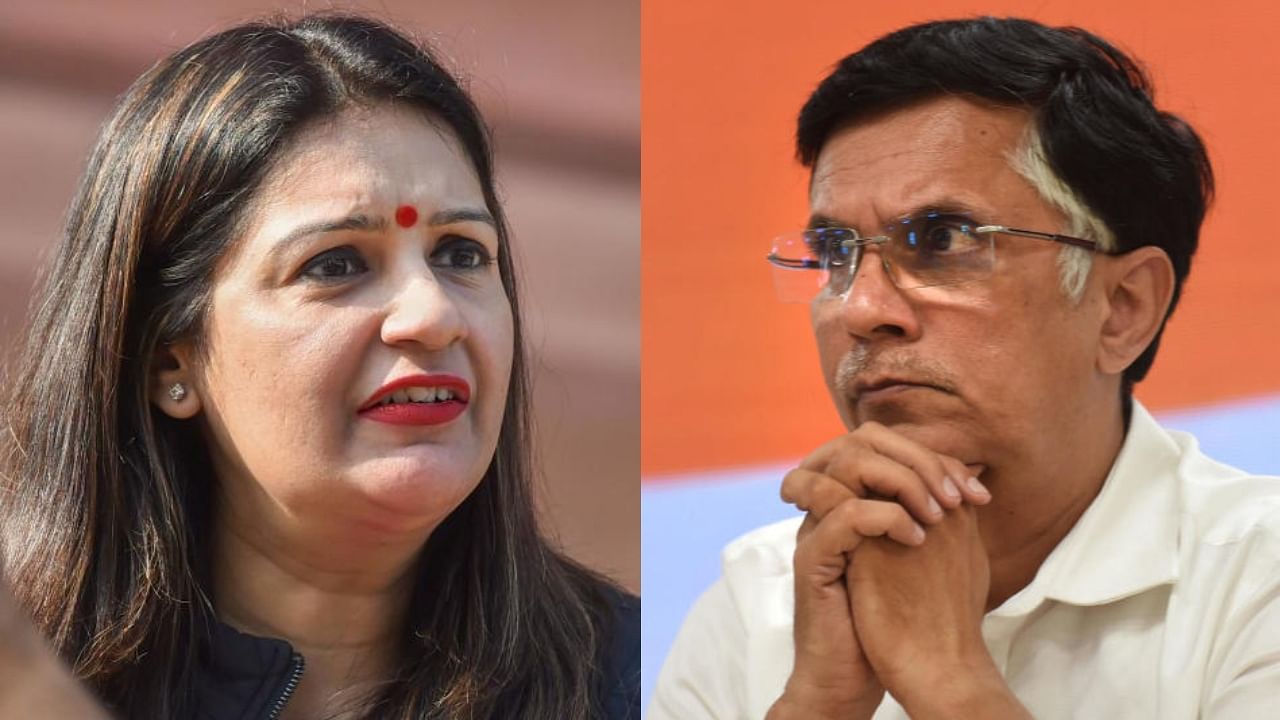 <div class="paragraphs"><p>Priyanka Chaturvedi of Shiv Sena (UBT) and Congress leader Pawan Khera (L-R)</p></div>