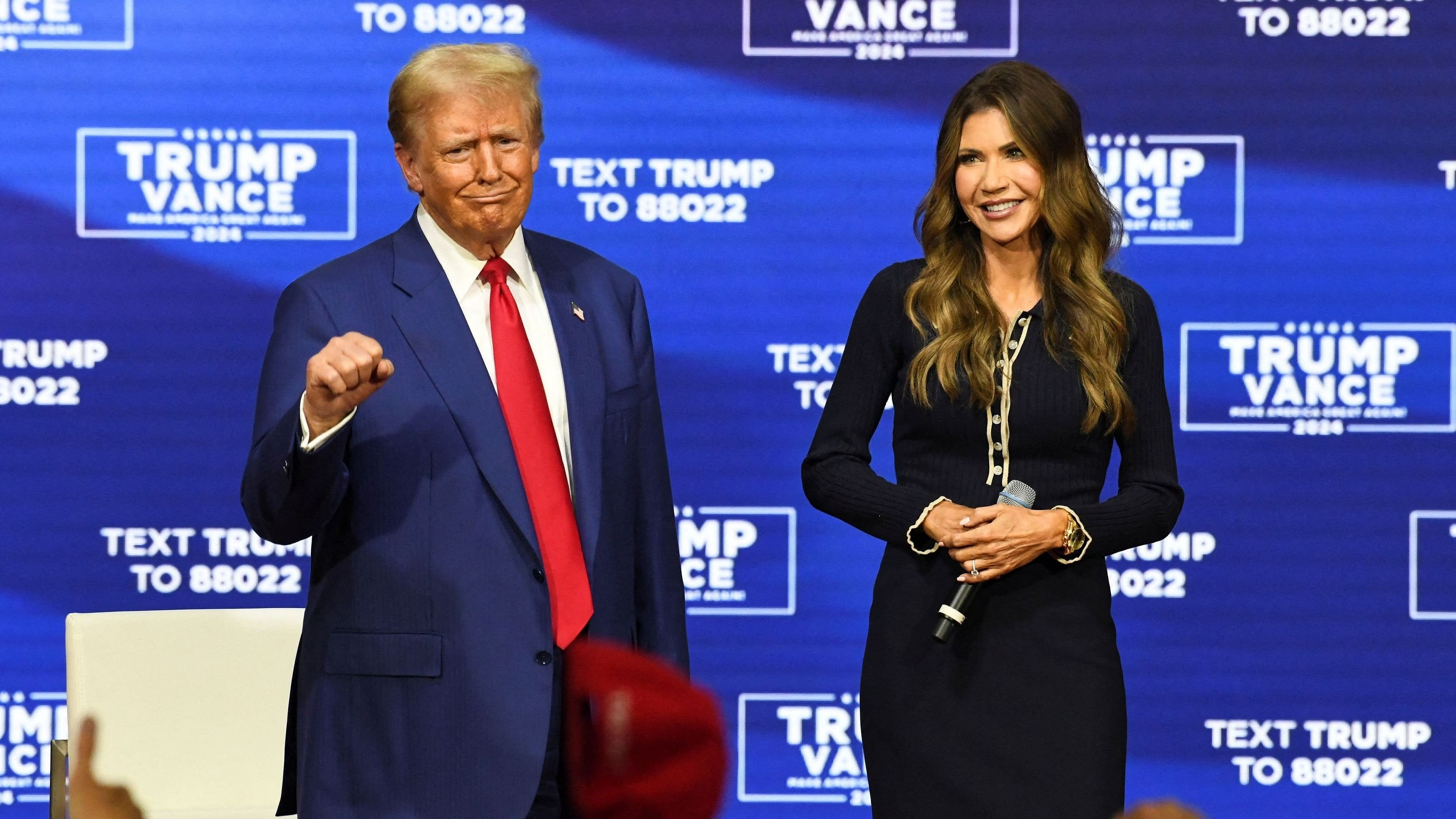 <div class="paragraphs"><p>US President-elect Donald Trump with Kristi Noem.&nbsp;</p></div>