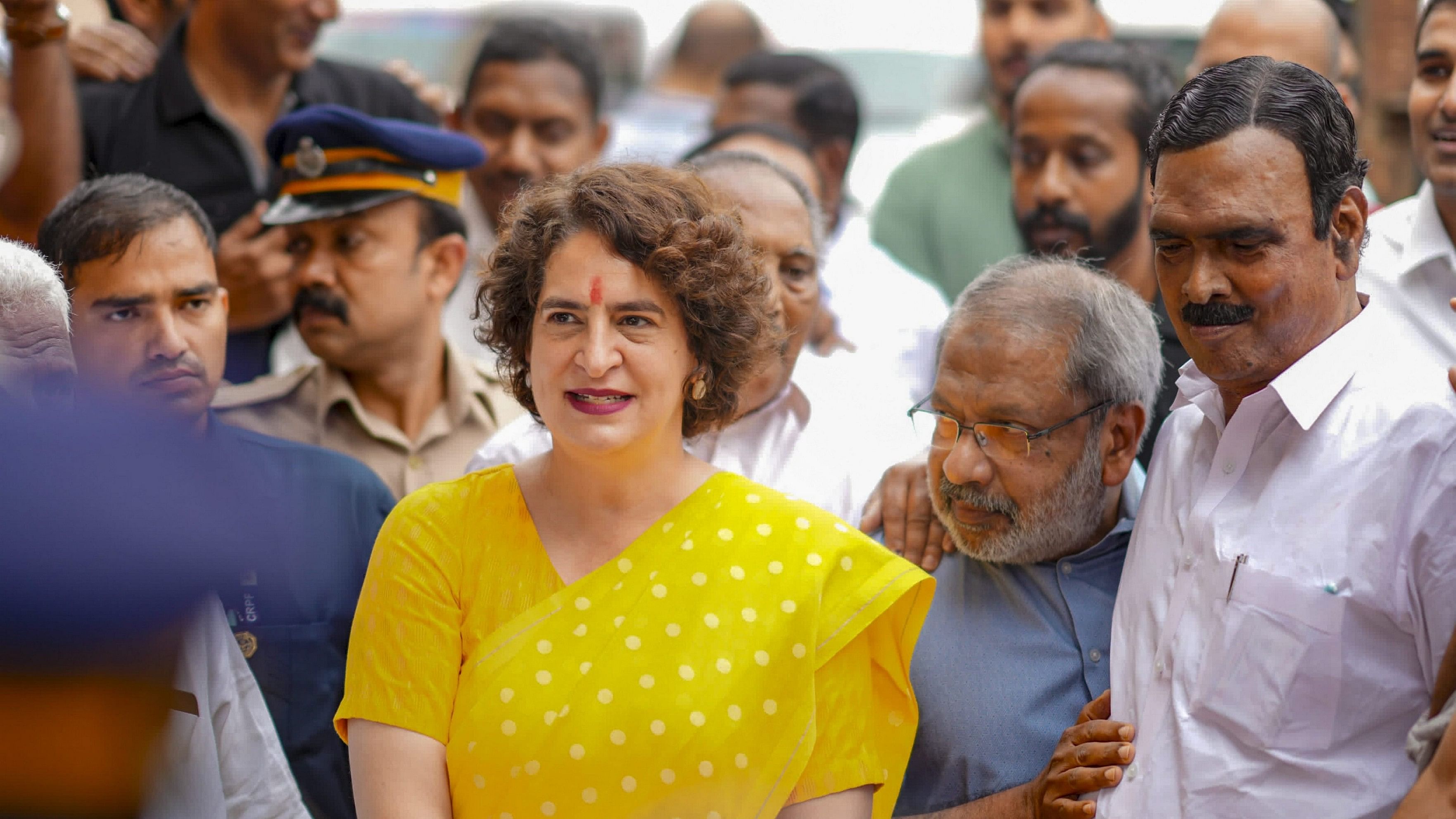 <div class="paragraphs"><p>Congress candidate Priyanka Gandhi Vadra arrives during Wayanad Lok Sabha bypoll, Kerala, Wednesday, Nov 13, 2024. </p></div>