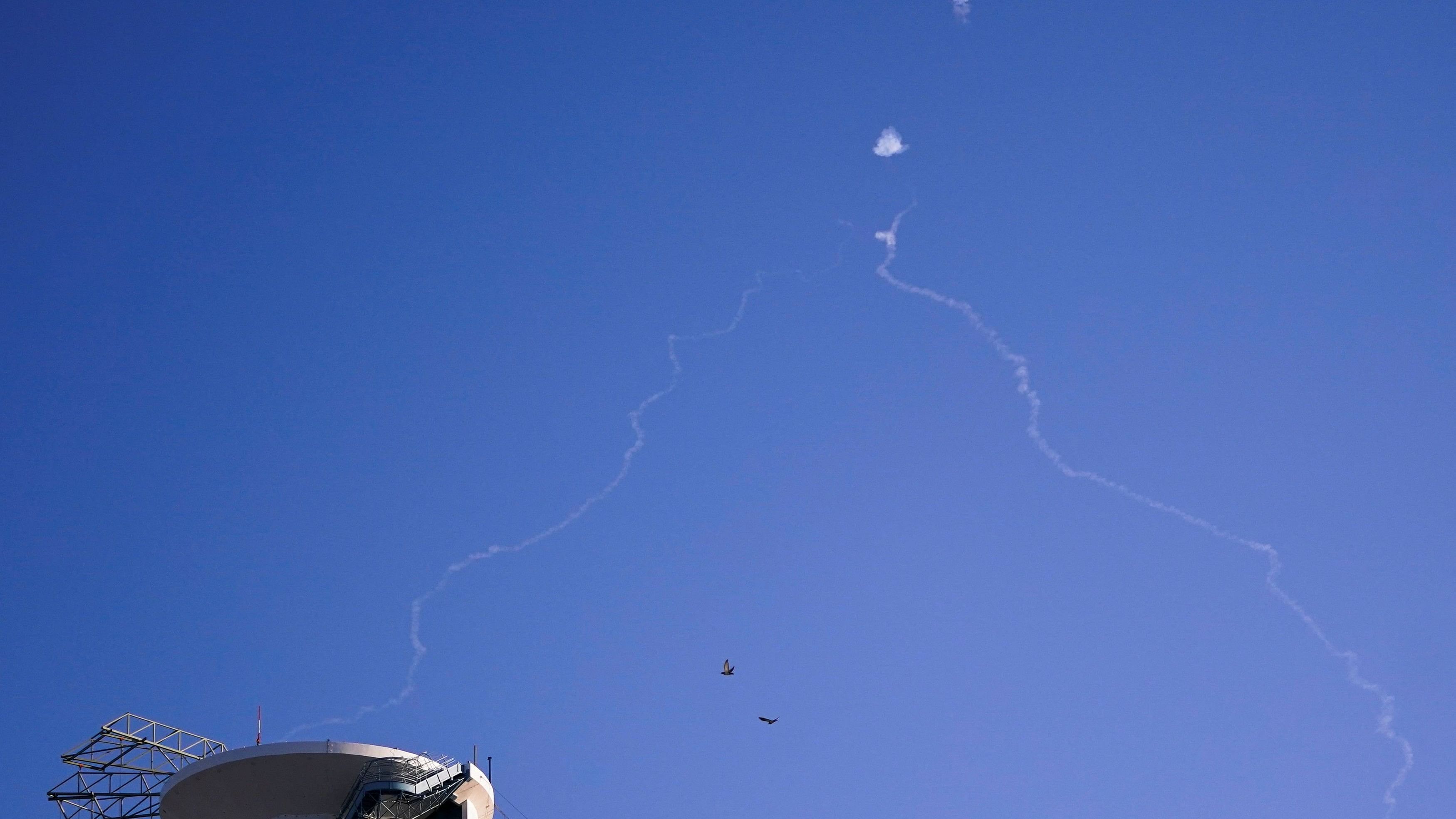 <div class="paragraphs"><p>Israel's Iron Dome anti-missile system operates to make an interception as air raid sirens sound, amid cross-border hostilities between Hezbollah and Israel, in Tel Aviv, Israel.</p><p></p><p>Photo for representational purpose.</p></div>