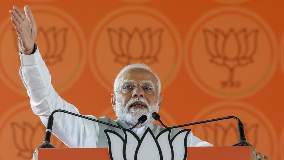 <div class="paragraphs"><p>Prime Minister Narendra Modi addresses a public meeting ahead of the Maharashtra Assembly elections, in Chhatrapati Sambhajinagar, Maharashtra, Thursday, Nov. 14, 2024.</p></div>