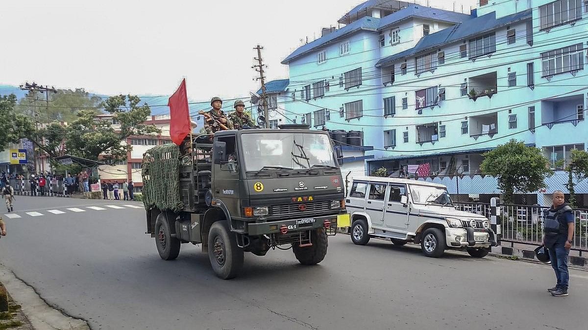 <div class="paragraphs"><p>Representative image of&nbsp;Army personnel patrolling a street in Meghalaya.&nbsp;</p></div>