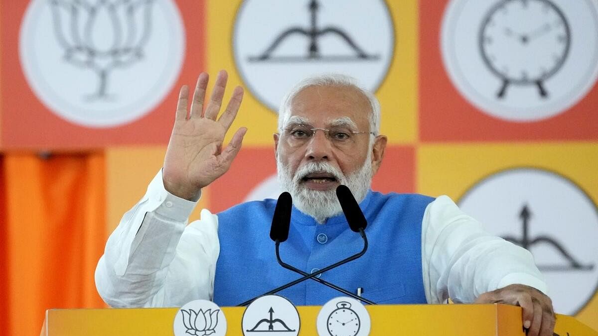 <div class="paragraphs"><p> Prime Minister Narendra Modi during a public meeting in Mumbai.</p></div>