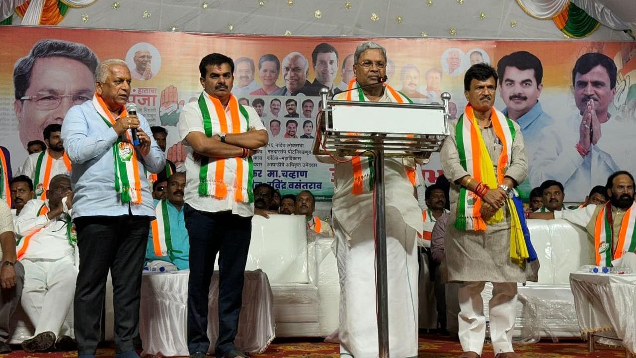 <div class="paragraphs"><p>Siddaramaiah at a campaign rally in Nanded in poll-bound Maharashtra.</p></div>