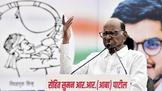 <div class="paragraphs"><p>Sangli: NCP (SP) chief Sharad Pawar addresses a public meeting ahead of the Maharashtra Assembly elections, at Tasgaon in Sangli district of Maharashtra.&nbsp;</p></div>