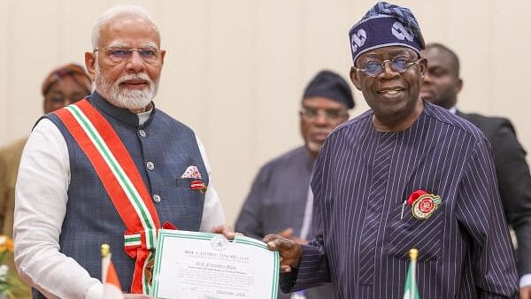 <div class="paragraphs"><p>Prime Minister Narendra Modi (L) met Nigerian President Bola Ahmed Tinubu (R).</p></div>