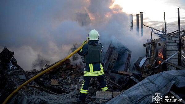 <div class="paragraphs"><p>Aftermath of a Russian missile strike in Ukraine</p></div>