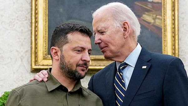 <div class="paragraphs"><p>Ukrainian President Volodymyr Zelenskiy seen here with&nbsp;US President Joe Biden </p></div>