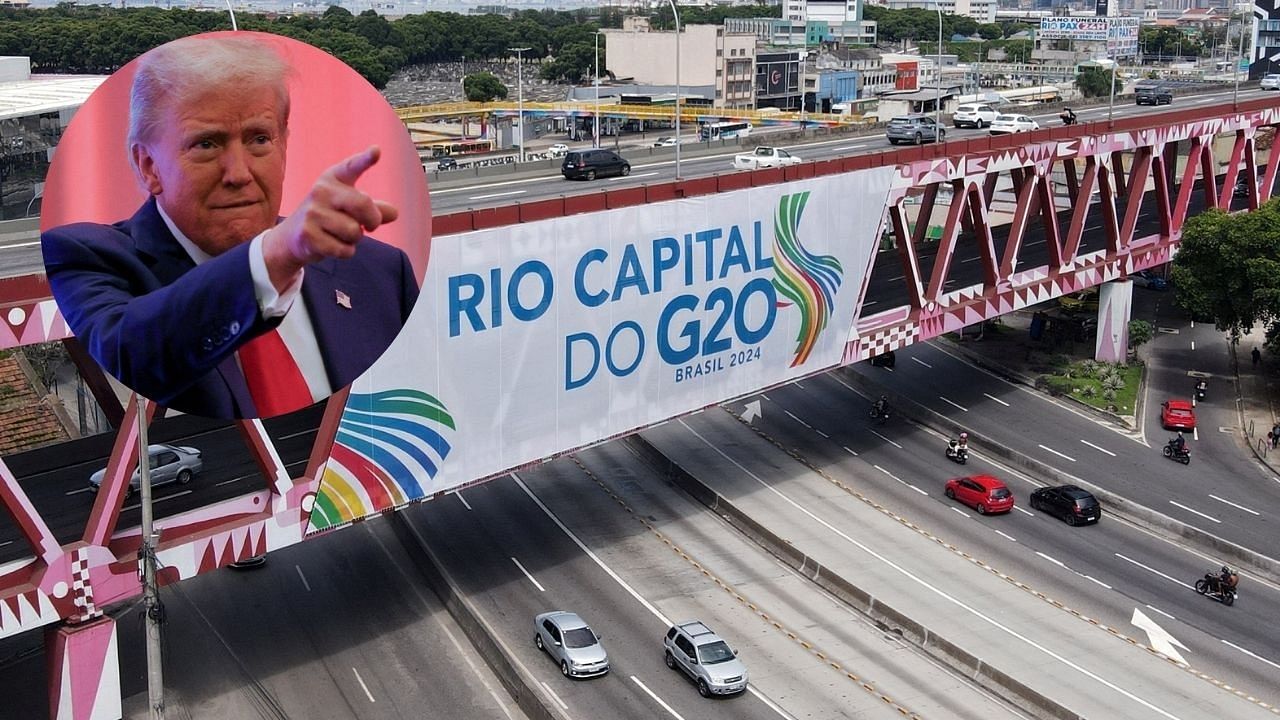 <div class="paragraphs"><p>A drone view shows a banner on a bridge ahead of G20 Summit in Rio de Janeiro, Brazil</p></div>