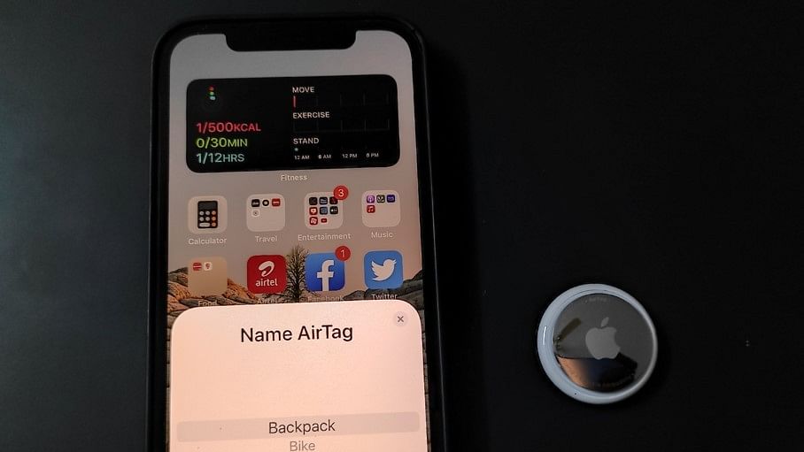 Apple iPhone users can assign names to each AirTag. Credit: DH Photo/KVN Rohit