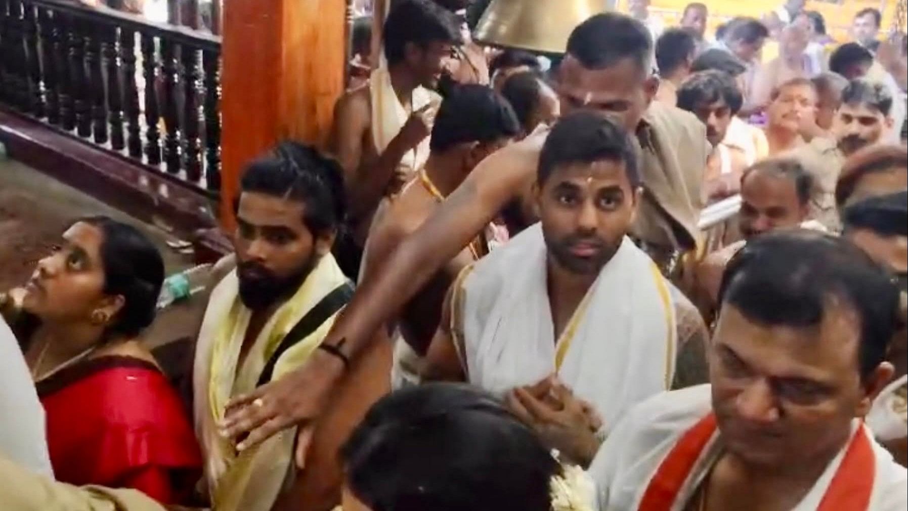 <div class="paragraphs"><p>India's T20 captain Suryakumar Yadav visited Kukke Subrahmanya Temple in Dakshina Kannada district on Tuesday.</p></div>