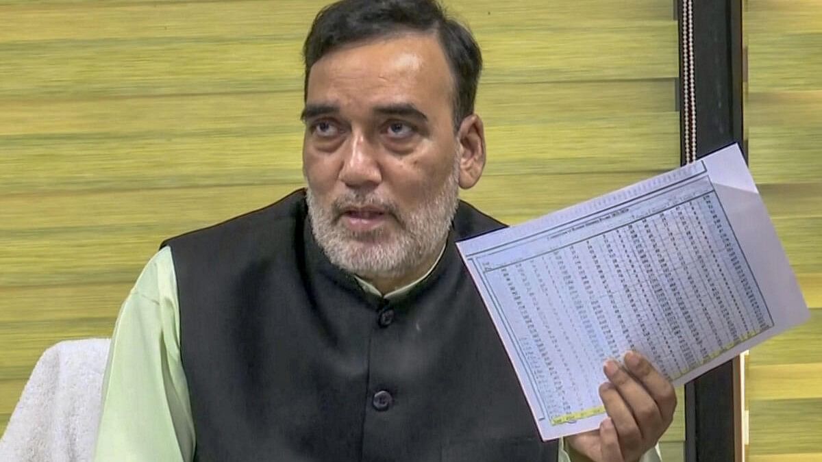 <div class="paragraphs"><p>Delhi Environment Minister Gopal Rai addresses a press conference regarding the ongoing air pollution crisis.&nbsp;</p></div>