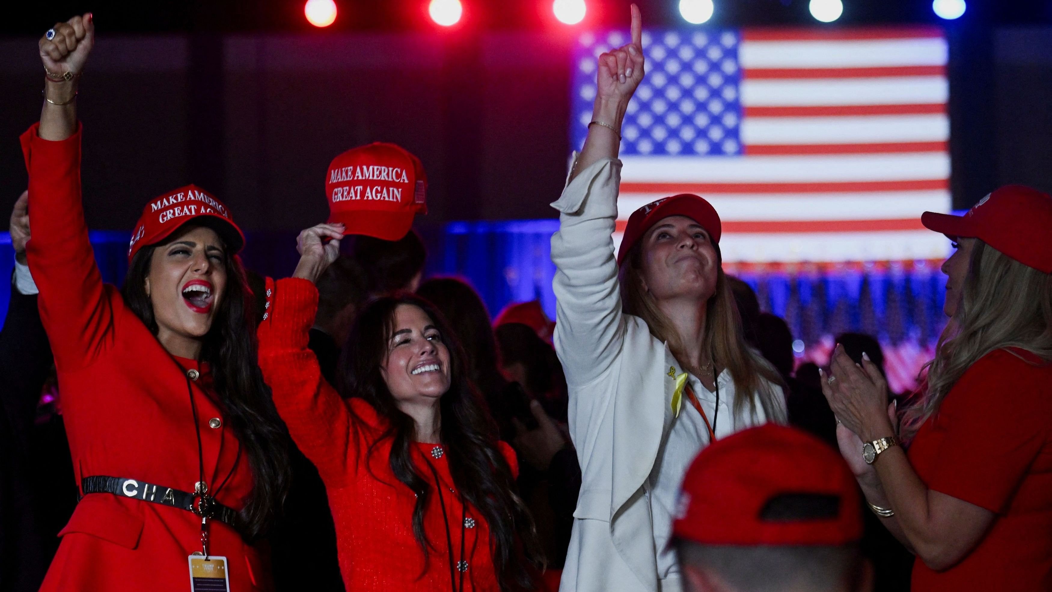 <div class="paragraphs"><p>Trump supporters wearing MAGA  hats </p></div>