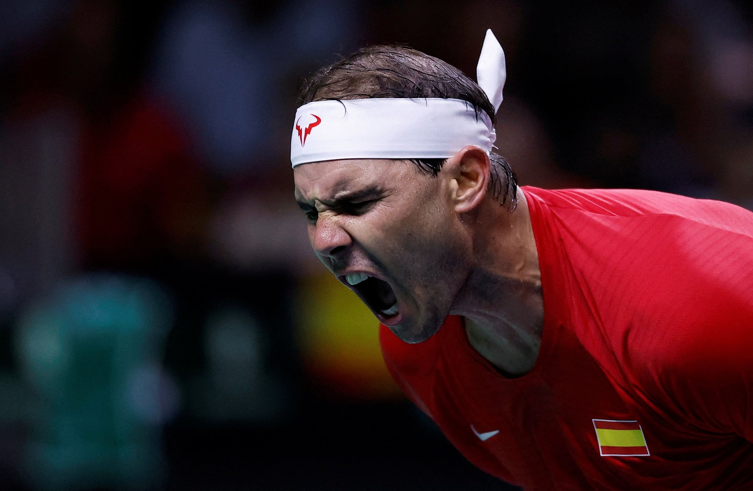 <div class="paragraphs"><p> Spain's Rafael Nadal reacts during his match against Netherlands' Botic van de Zandschulp.</p></div>