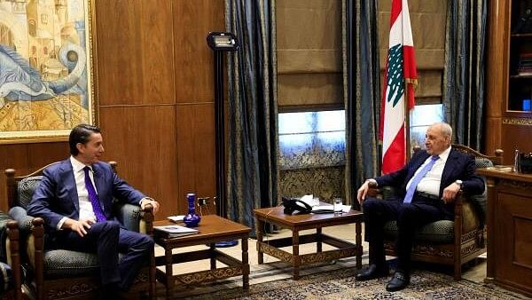 <div class="paragraphs"><p>Lebanese Parliament Speaker Nabih Berri meets with US special envoy Amos Hochstein in Beirut, Lebanon.</p></div>