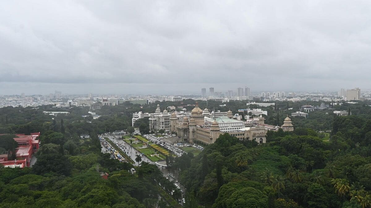 <div class="paragraphs"><p>An aerial view of cloudy weather of Bengaluru during monsoon season.</p></div>