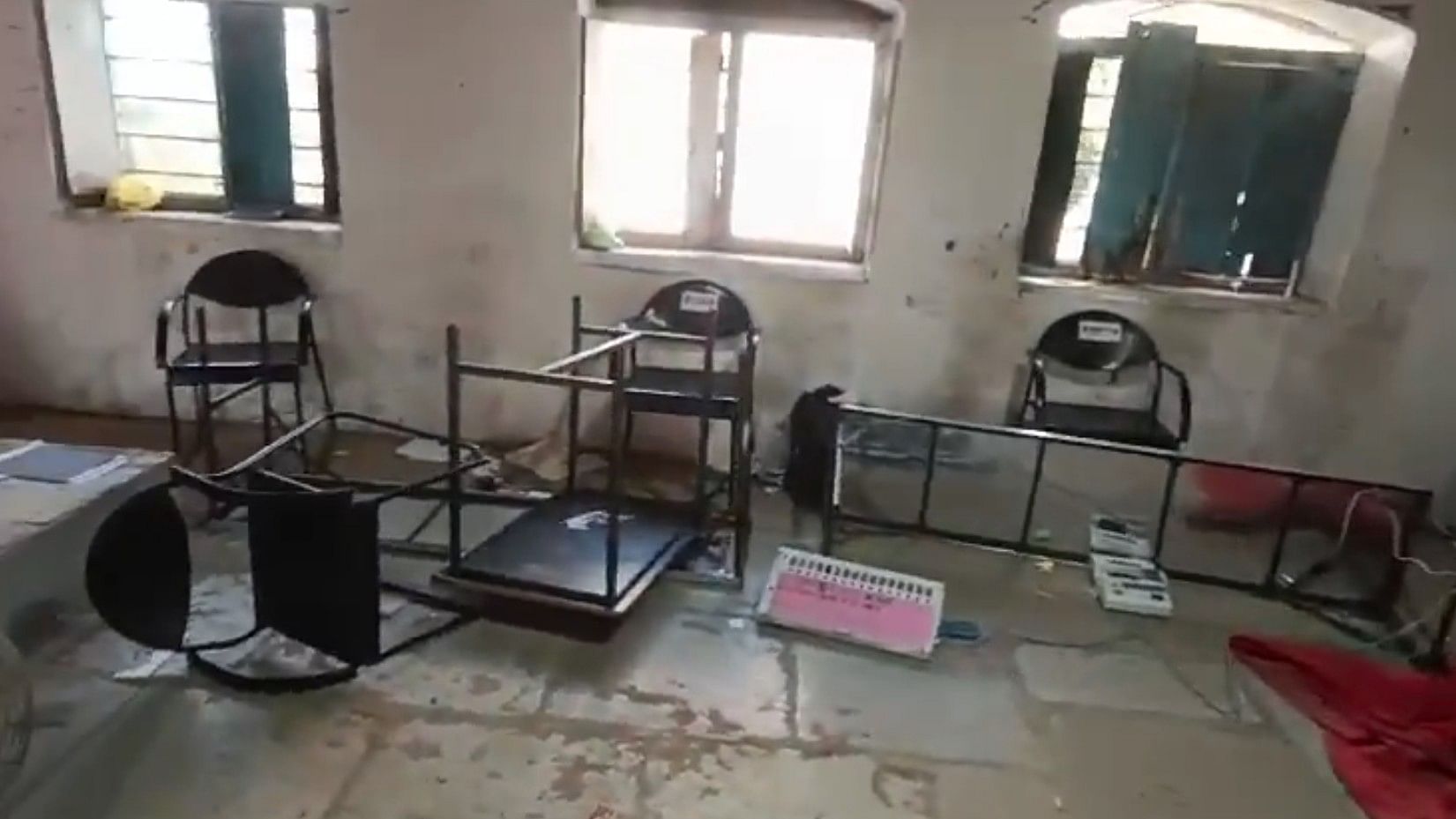 <div class="paragraphs"><p>A video of the booth ransacked in the Parli assembly constituency.&nbsp;</p></div>