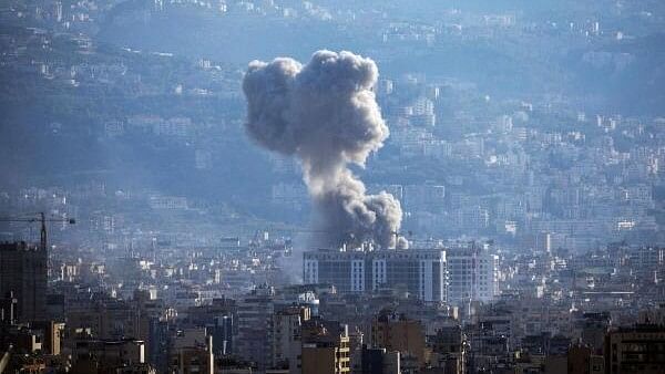 <div class="paragraphs"><p>Smoke rises from Beirut southern suburbs after an Israeli strike, amid the ongoing hostilities between Hezbollah and Israeli forces, as seen from Ashrafieh, Lebanon, November 21, 2024.</p></div>