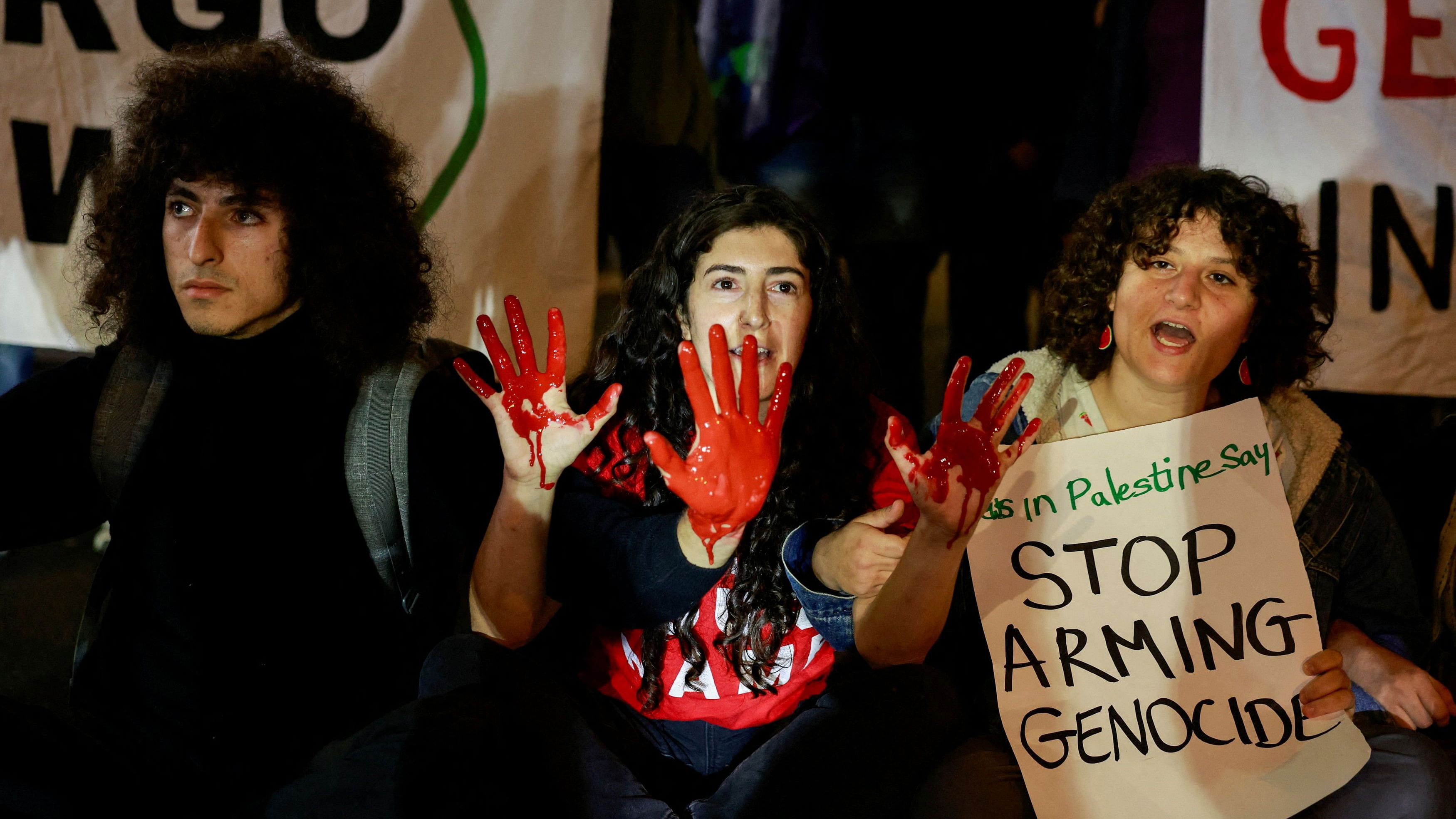 <div class="paragraphs"><p>People demonstrate outside the U.S. Consulate</p></div>