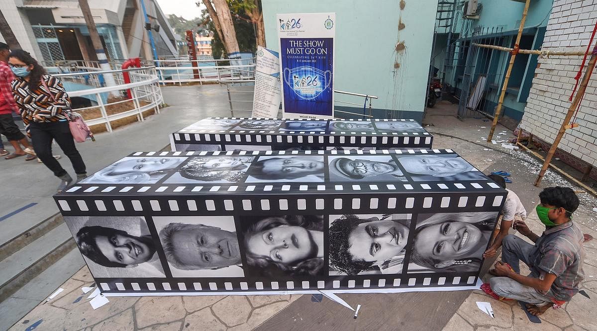 <div class="paragraphs"><p>File photo of preparations for Kolkata International Film Festival</p></div>