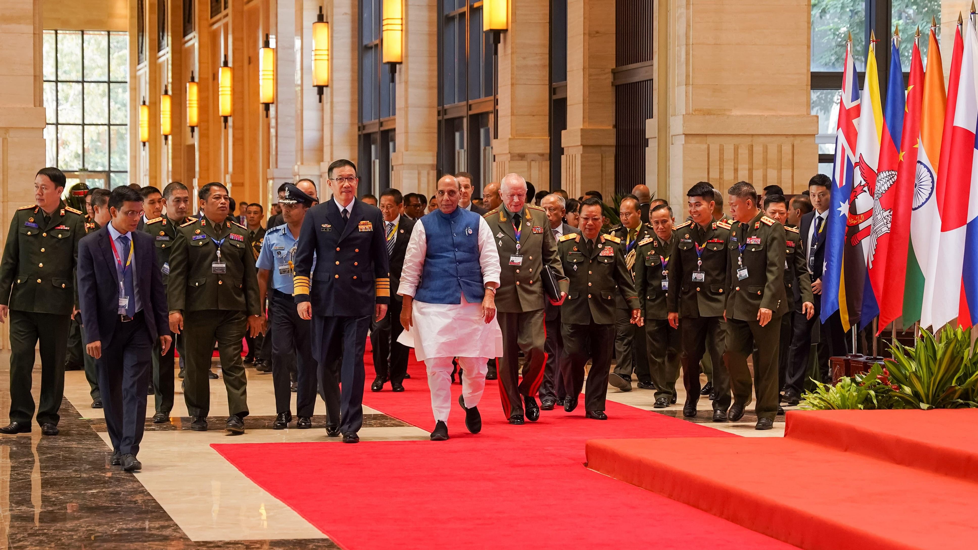 <div class="paragraphs"><p>Rajnath Singh attends the 11th ASEAN Defence Ministers' Meeting-Plus in Vientiane, Lao PDR. </p></div>