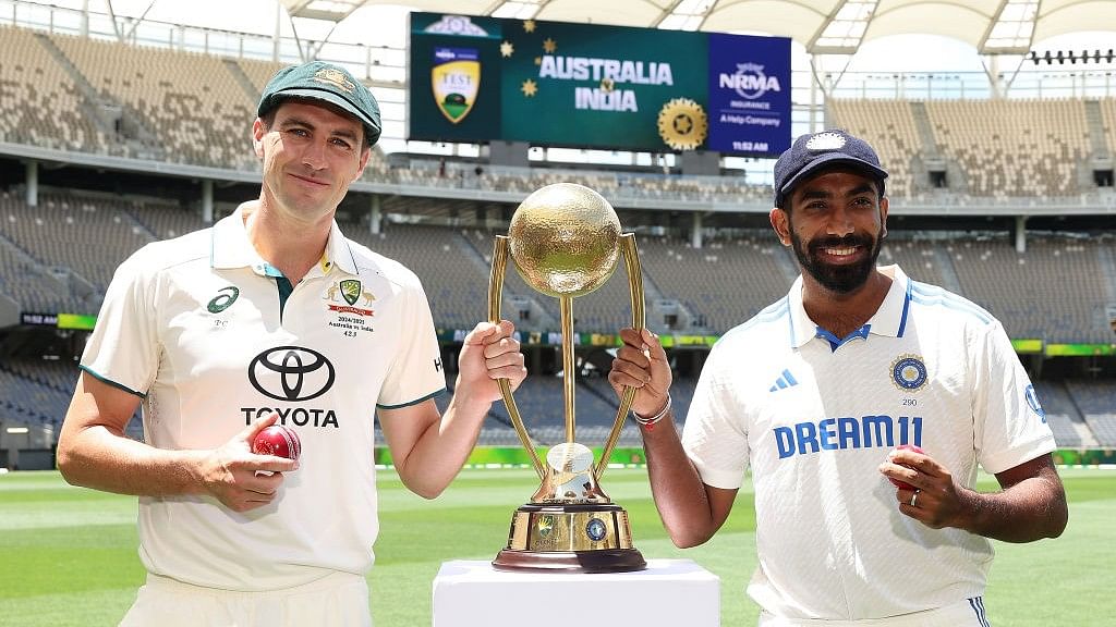 <div class="paragraphs"><p>Australian Skipper Pat Cummins with Indian Vice captain and skipper for the first test, Jasprit Bumrah.</p></div>