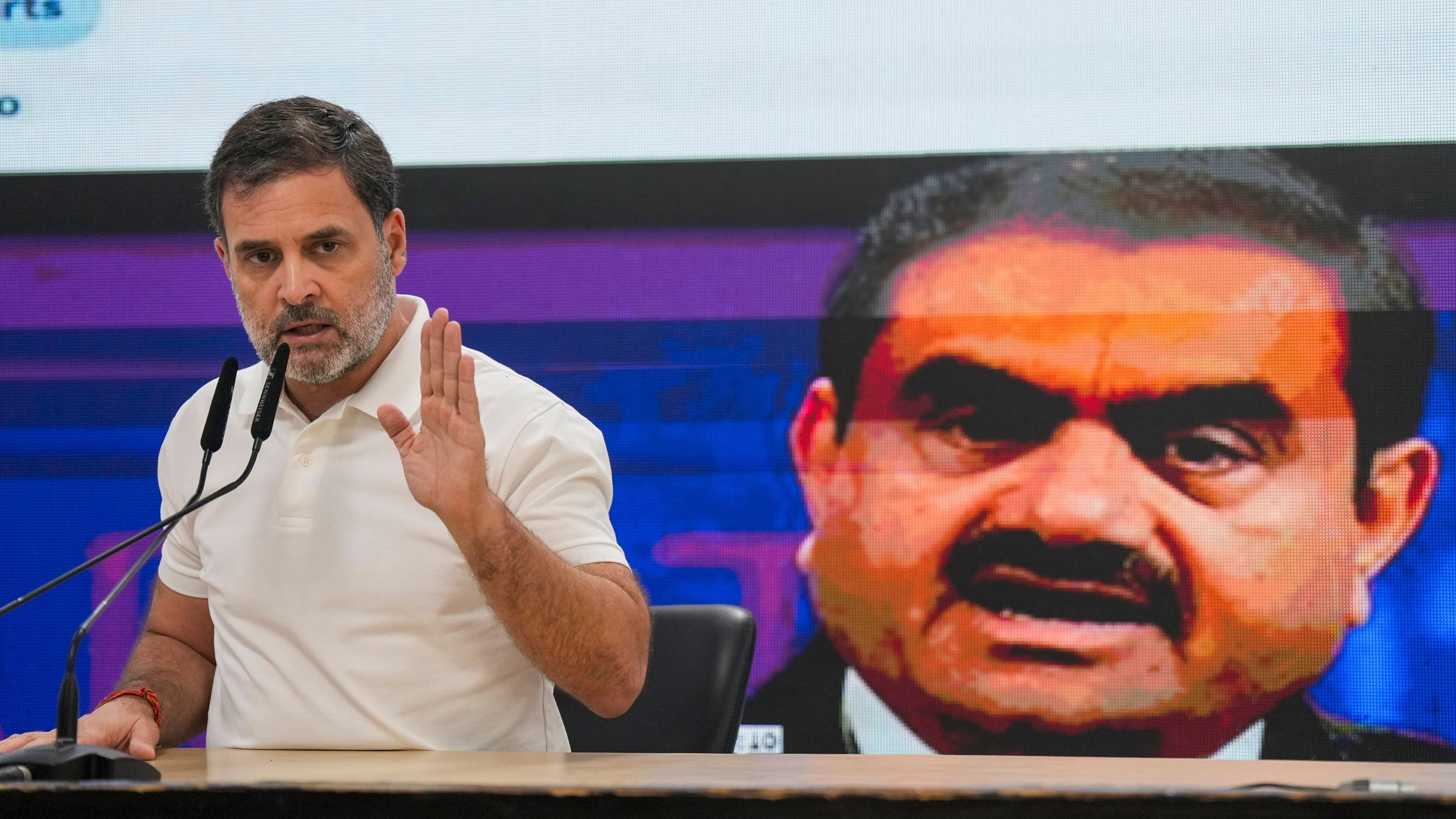 <div class="paragraphs"><p>Leader of Opposition in Lok Sabha and Congress leader Rahul Gandhi addresses a press conference at the AICC headquarters, in New Delhi.&nbsp;</p></div>