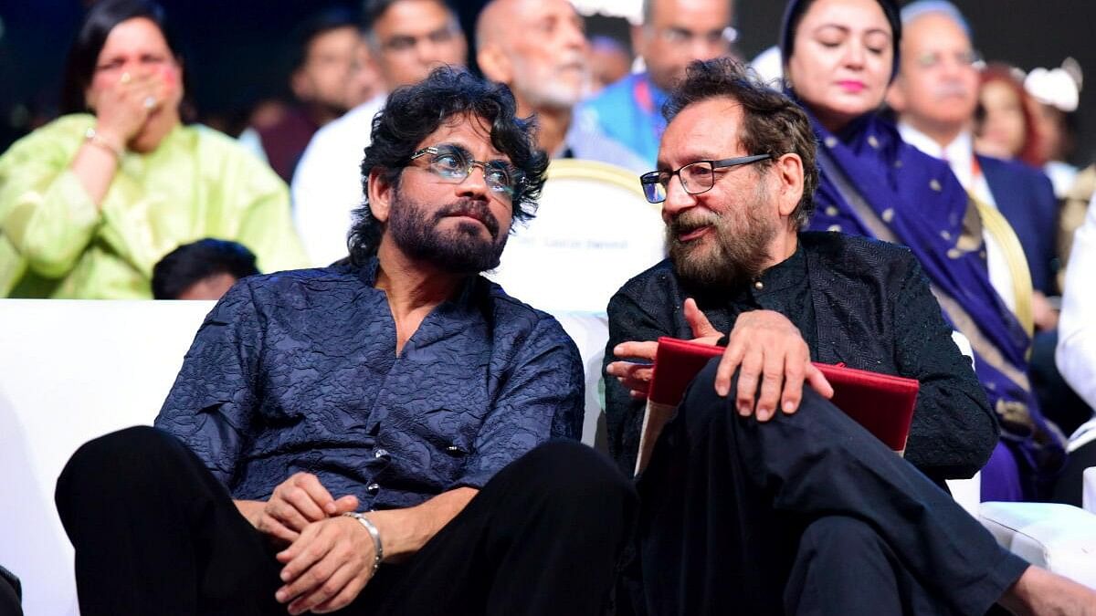 <div class="paragraphs"><p>Telugu film actor Nagarjuna and filmmaker Shekhar Kapur during the opening ceremony of the 55th International Film Festival of India (IFFI) 2024, in Goa.</p></div>