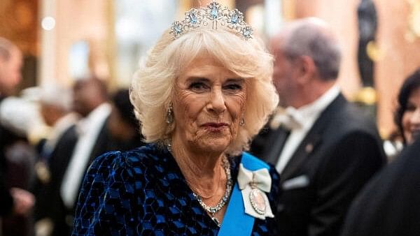 <div class="paragraphs"><p>Britain's Queen Camilla attends a Diplomatic Corps reception at Buckingham Palace in London, Britain.&nbsp;</p></div>