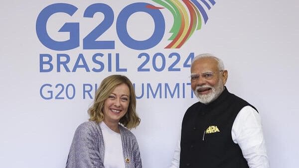 <div class="paragraphs"><p>Narendra Modi with Giorgia Meloni at the Brazil G20 Summit</p></div>