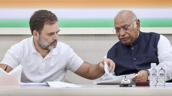 <div class="paragraphs"><p>Congress' Rahul Gandhi and Mallikarjun Kharge</p></div>