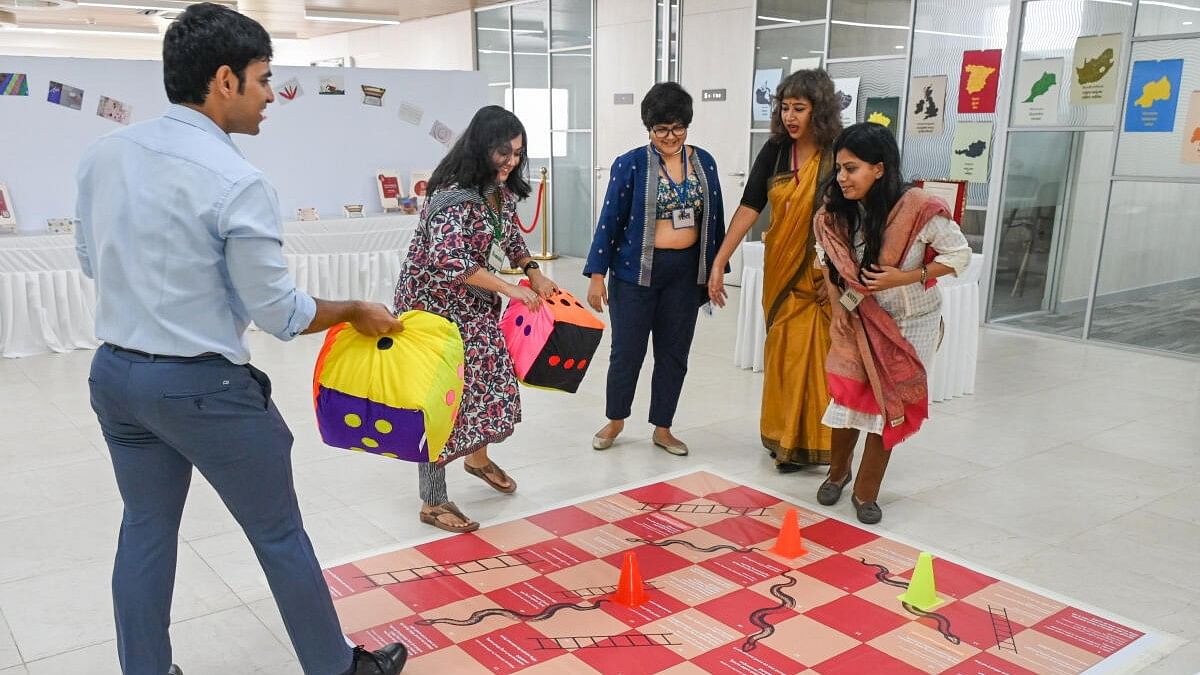 <div class="paragraphs"><p>Delegates engage in lighter activities during Neeti Habba in Bengaluru.&nbsp;</p></div>