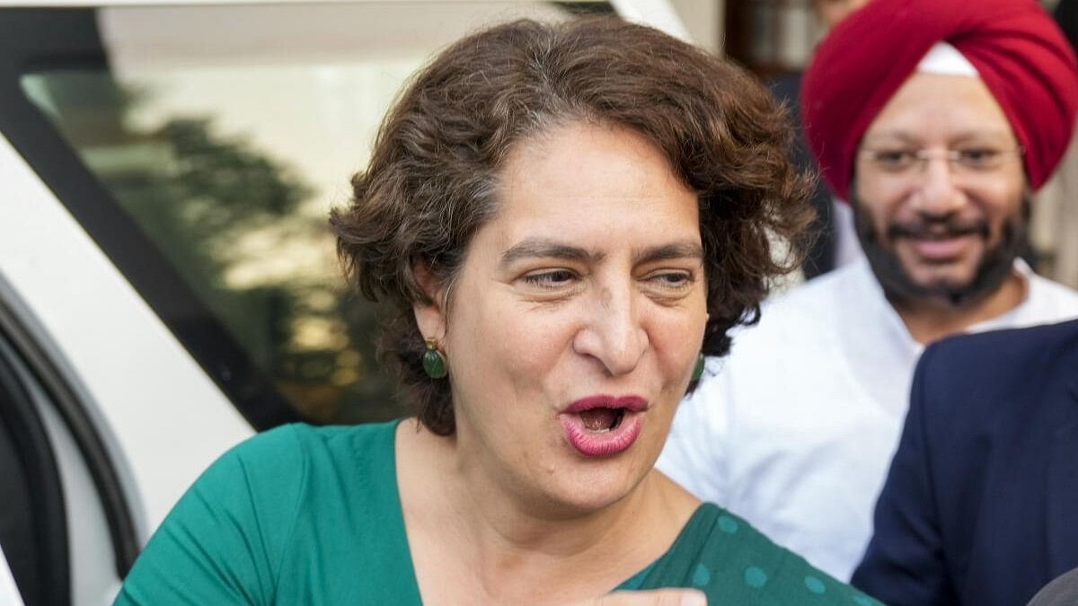 <div class="paragraphs"><p>Priyanka Gandhi Vadra leaves after meeting party chief Mallikarjun Kharge in New Delhi following her massive victory in the Wayanad bypoll.&nbsp;</p></div>