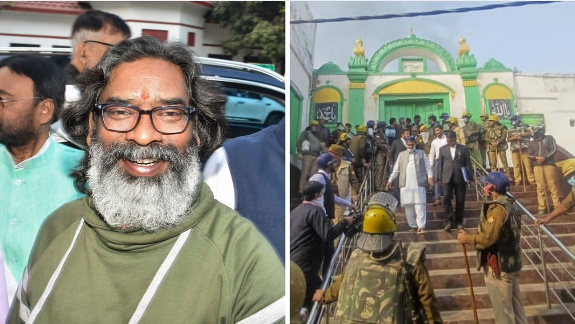 <div class="paragraphs"><p>Jharkhand Chief Minister Hemant Soren (left) and the&nbsp;Jama Masjid in Sambhal under security surveillance.</p></div>