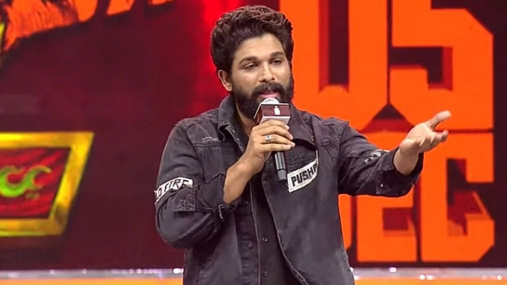 <div class="paragraphs"><p>Allu Arjun during the 'Kissik' song launch in Chennai.&nbsp;</p></div>