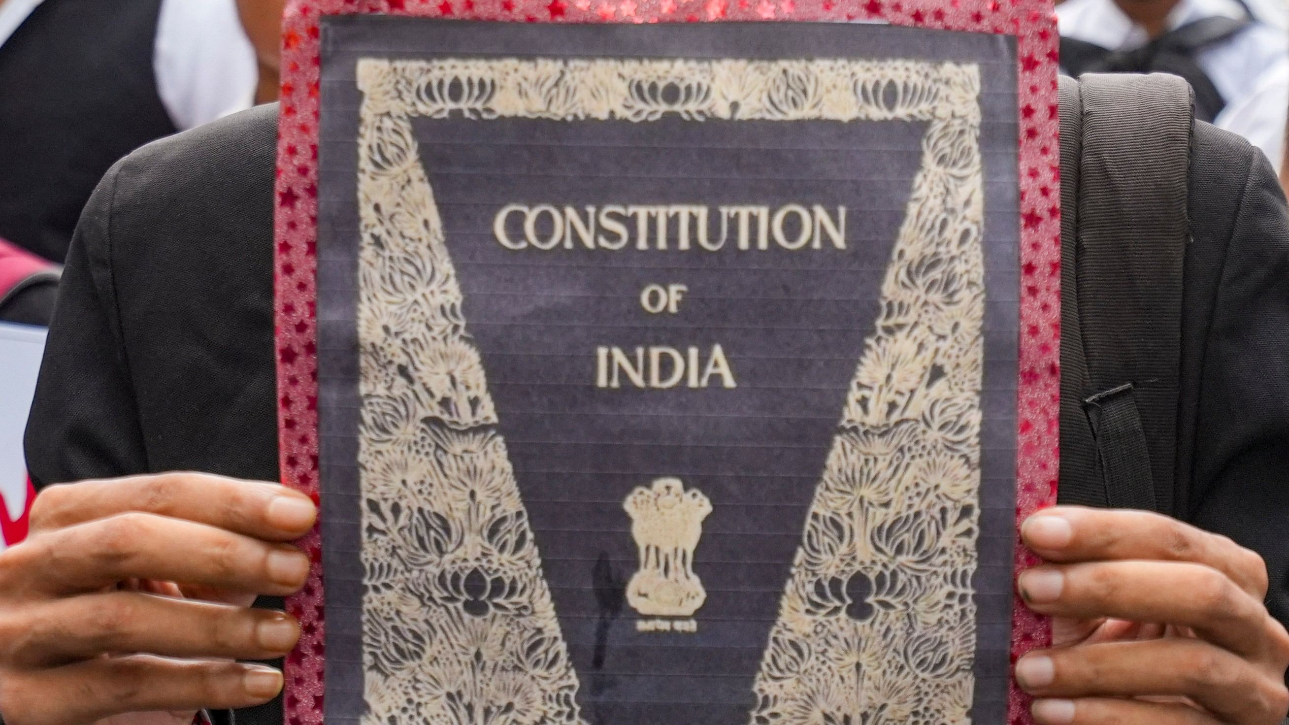 <div class="paragraphs"><p>Representative image showing a person holding the&nbsp;Constitution of India</p></div>