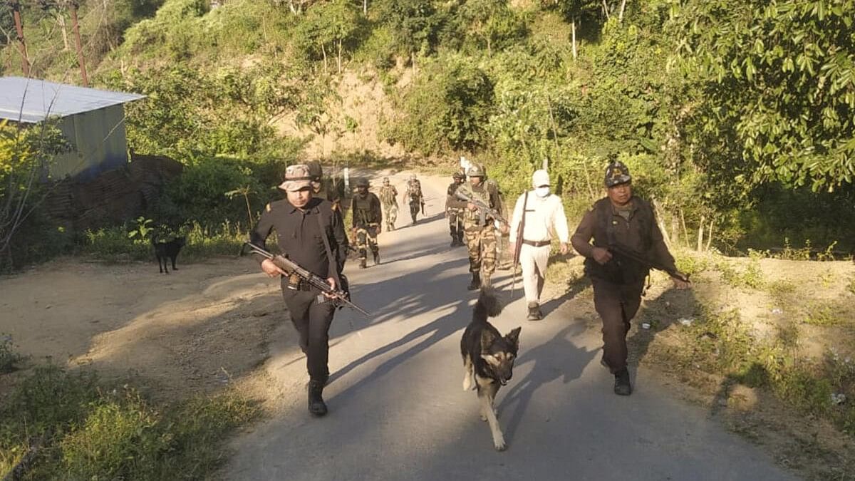 <div class="paragraphs"><p>Security personnel during a search operation in the fringe and vulnerable areas of hill and valley districts of Manipur.&nbsp;</p></div>